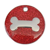 Red Bone Glitter Tag